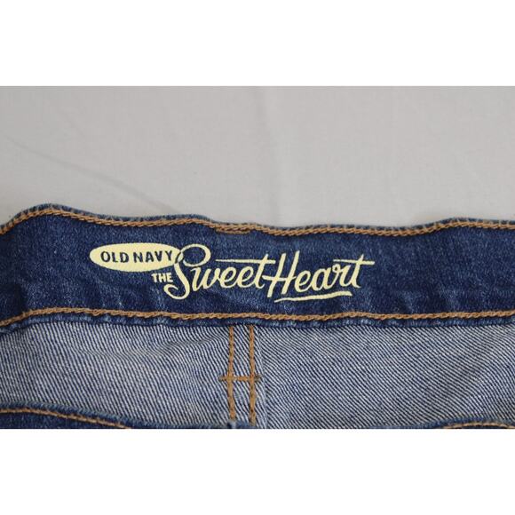 Old Navy Jeans Women's Size 16 Regular Blue Sweetheart Denim Straight Distressed - Picture 3 of 10